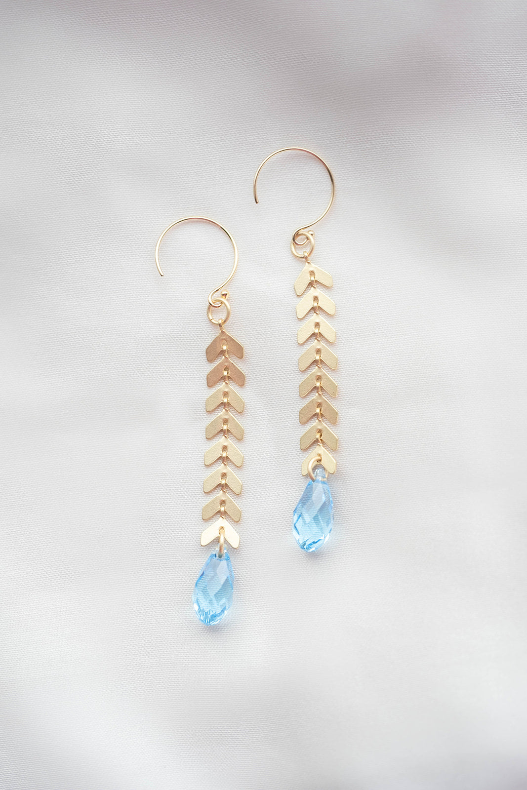 Gold Chevron Drop Blue